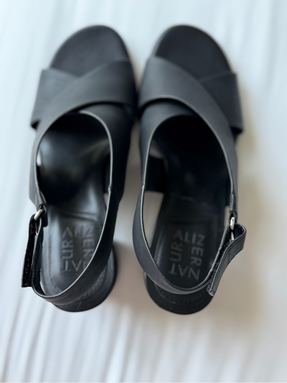 Naturalizer Black Crisscross Slingback Sandals - Picture 3 of 10
